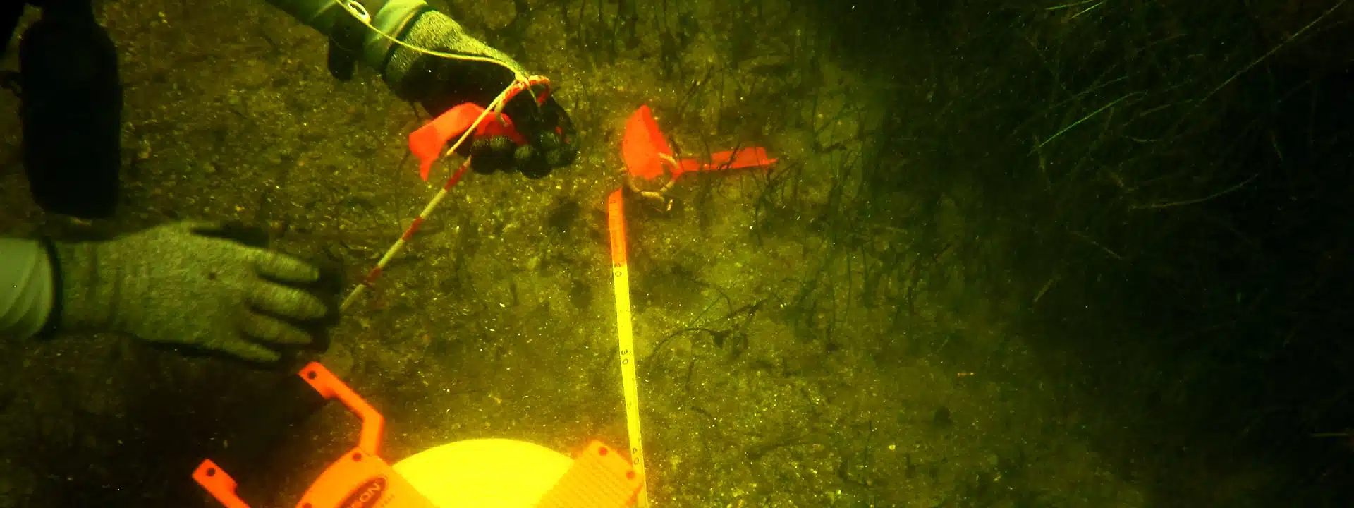 Measurements being made on the ocean floor