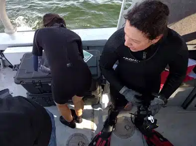 Maritime Archeologist Jessica Cook Hale gears up for an ocean expedition